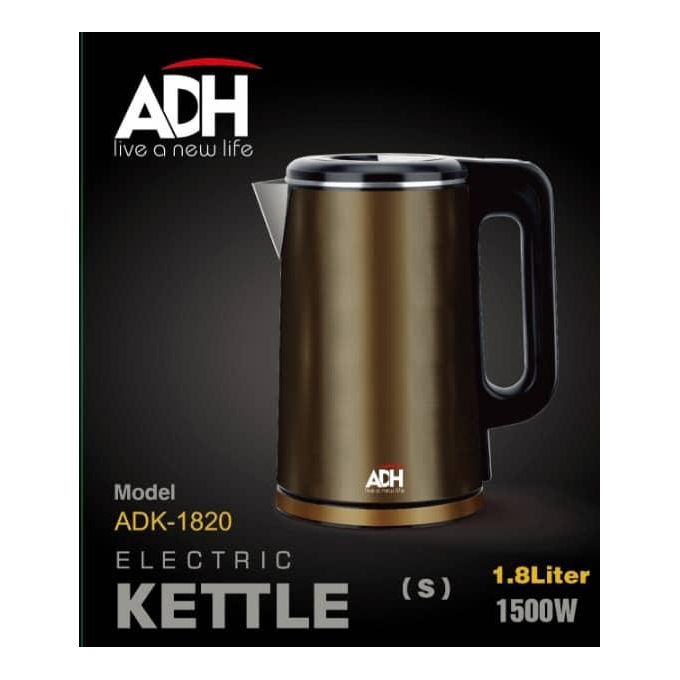 ADH 1.8Ltrs Stainless Steel Electric Kettle with Automatic Shut Off - Multicolor
