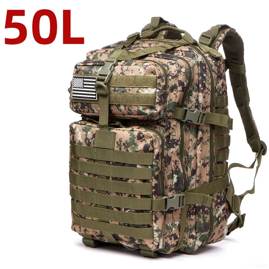 25L/50L Sturdy Nylon Waterproof Tactical Sports Trekking Fishing Hunting Camping Hiking Bag Backpack Outdoor Rucksacks