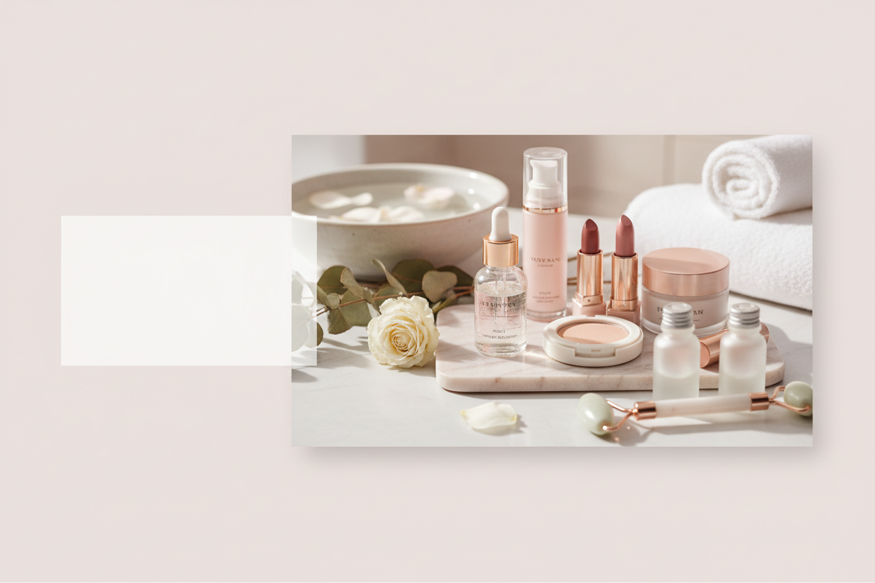 create the health and beauty promotion banner for our products and should match the size on the site